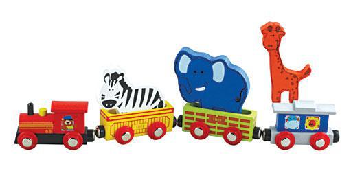Wooden Animal Train Set