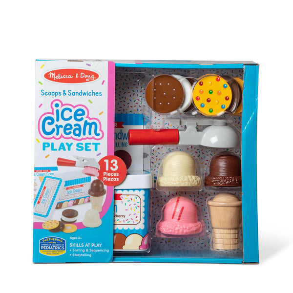 Scoops and Sandwiches 13-Piece Ice Cream Play Food Set